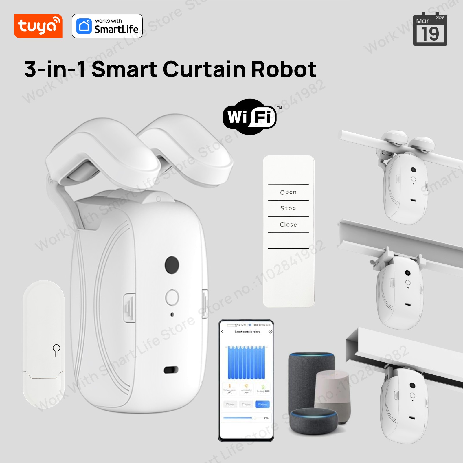 Smart Home Vimar - 1/2PCS Tuya Smart WiFi Curtain Robot