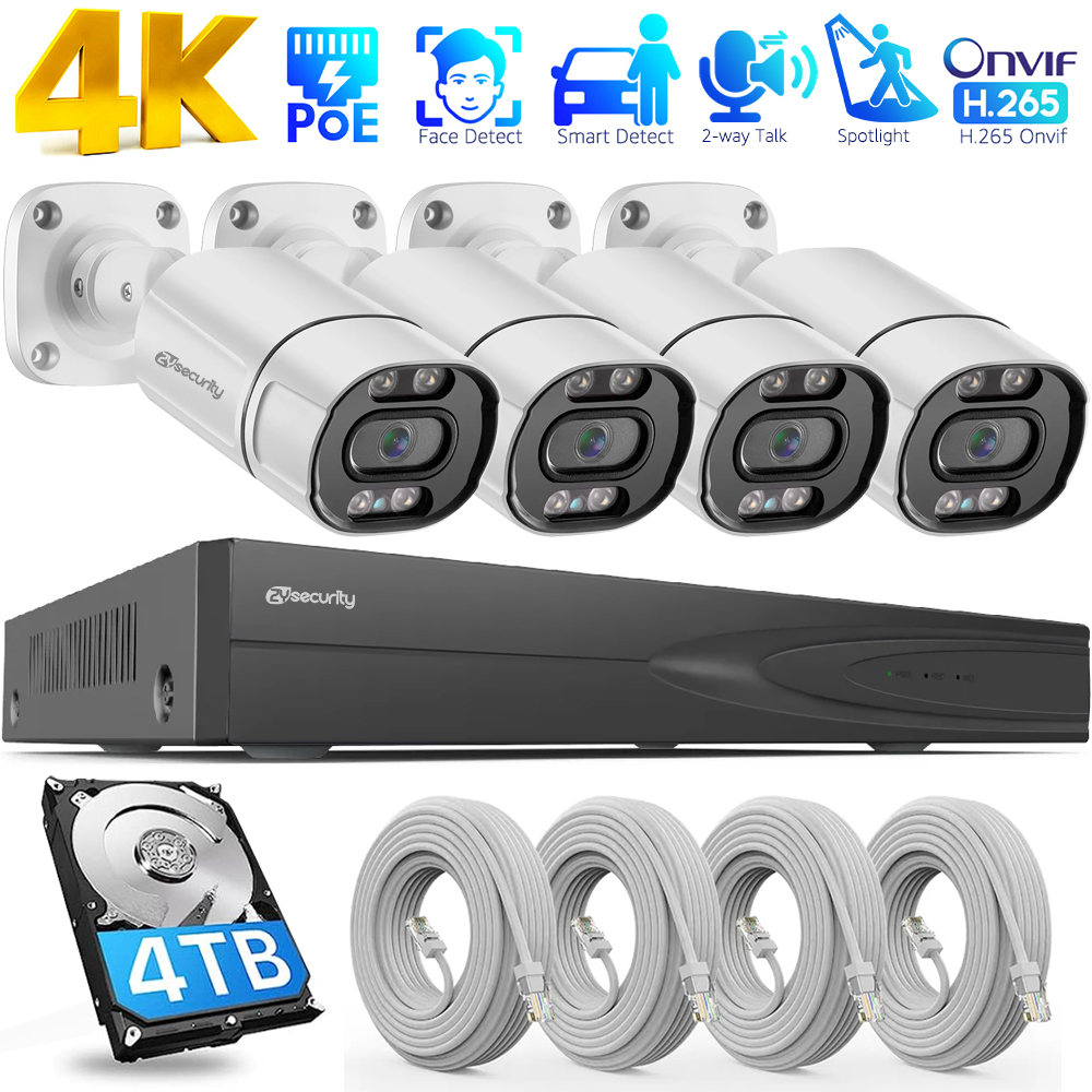 Smart Home Kits - 4K PoE Security Camera System 4CH