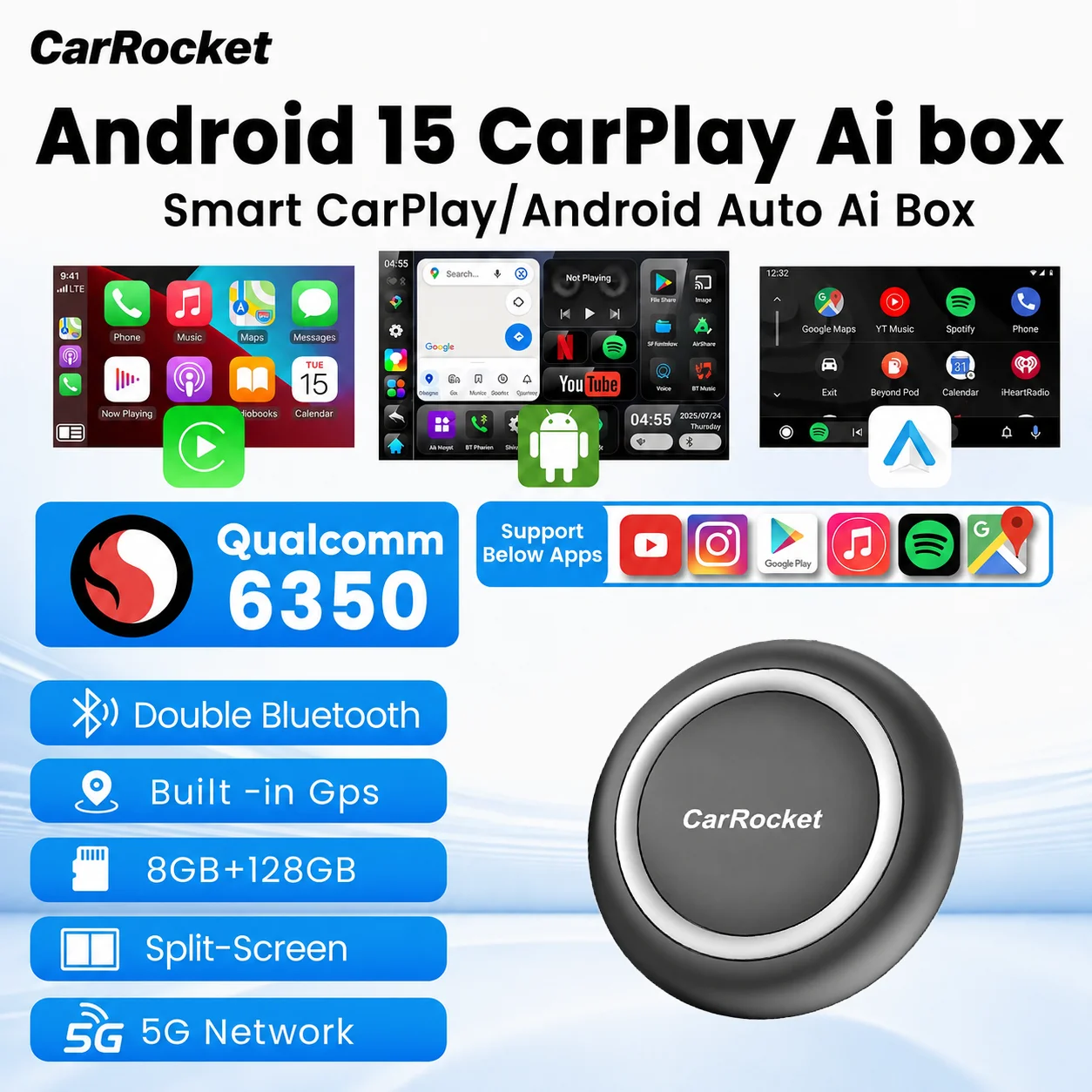 Smart Home Tv - Android 15 CarRocket Android Auto Wireless
