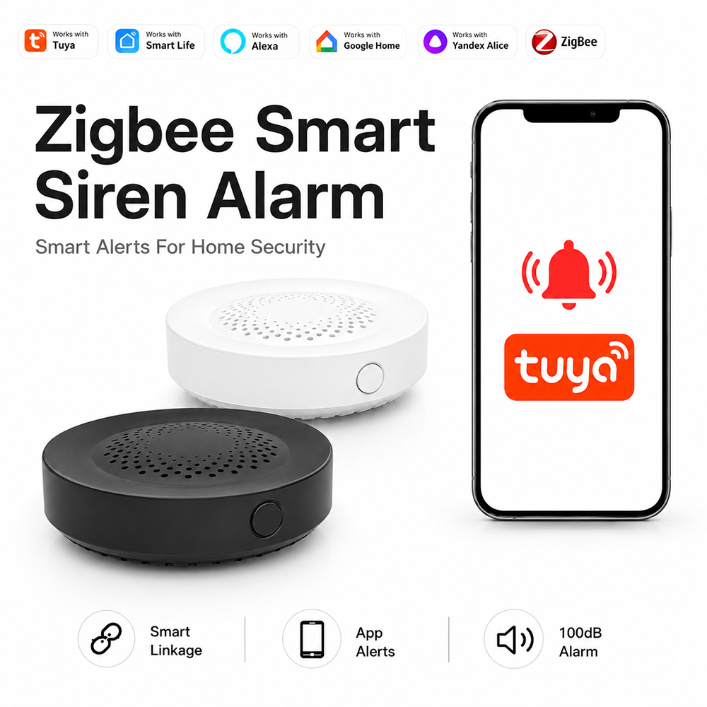 Tuya Zigbee Siren Alarm 100dB  - Smart Home Yandex recension och pris
