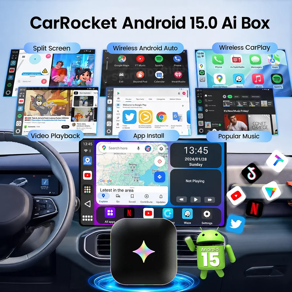 2026Android15 CarPlay Ai Box C - Smart Home Tv recension och pris